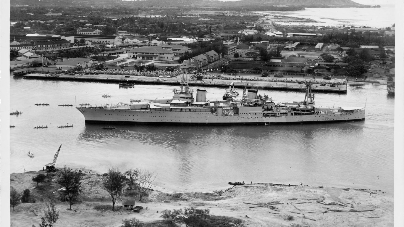 USS Houston 1934 by Harley Flowers