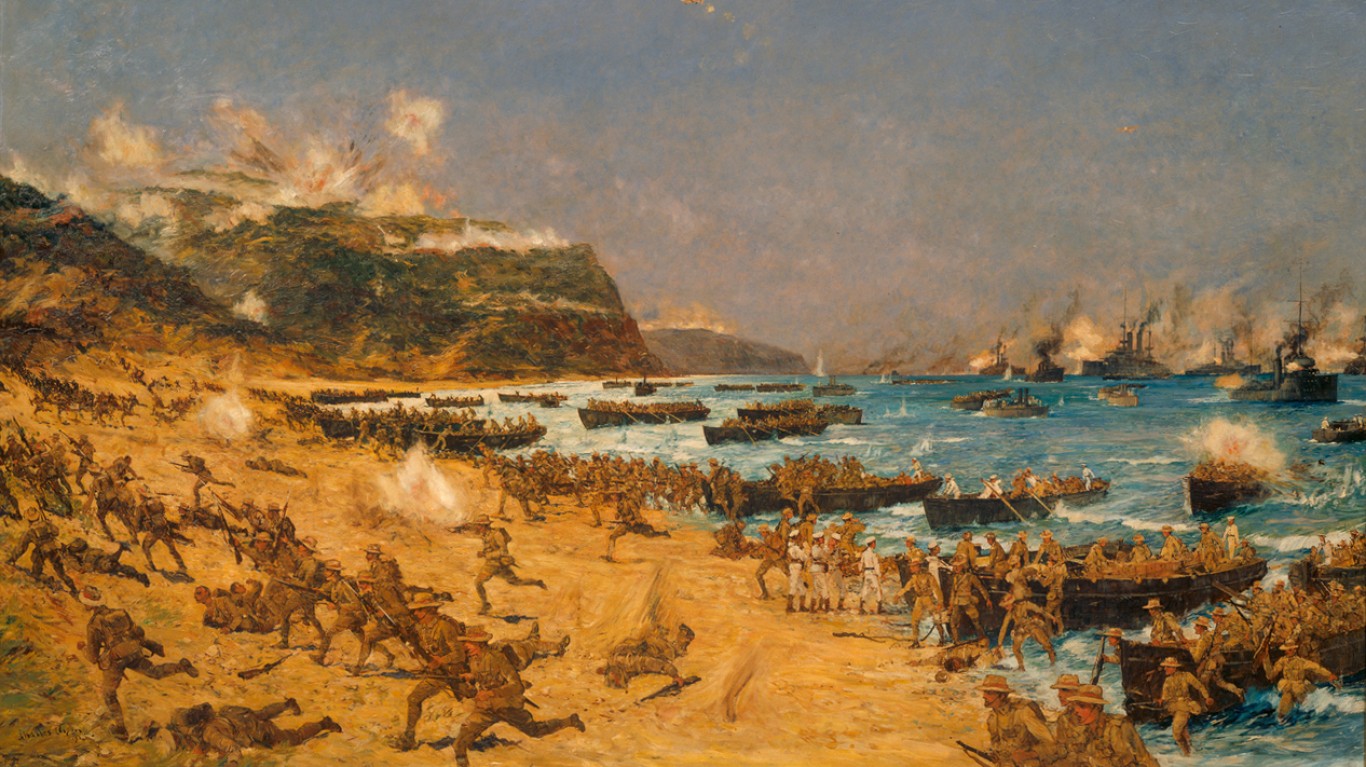 Landing at Gallipoli by Archives New Zealand