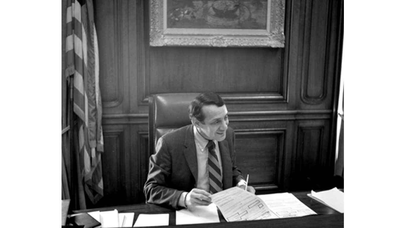 Harvey Milk in 1978 at Mayor Moscone by Daniel Nicoletta