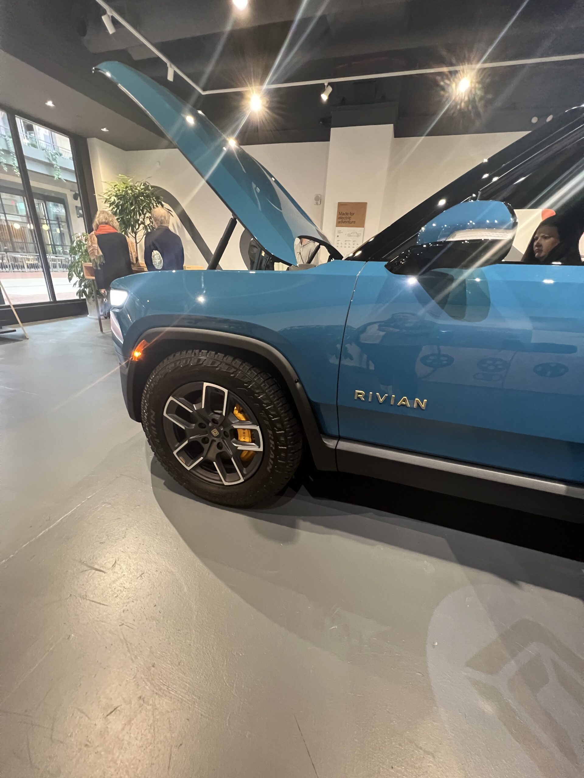 Rivian R1S exterior front -- in Nashville TN showroom