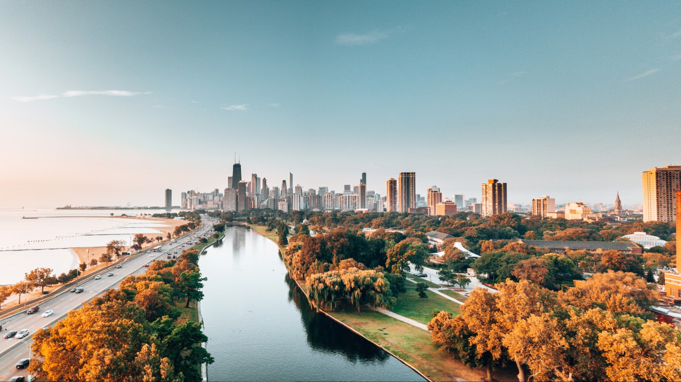 Illinois | chicago skyline from the park