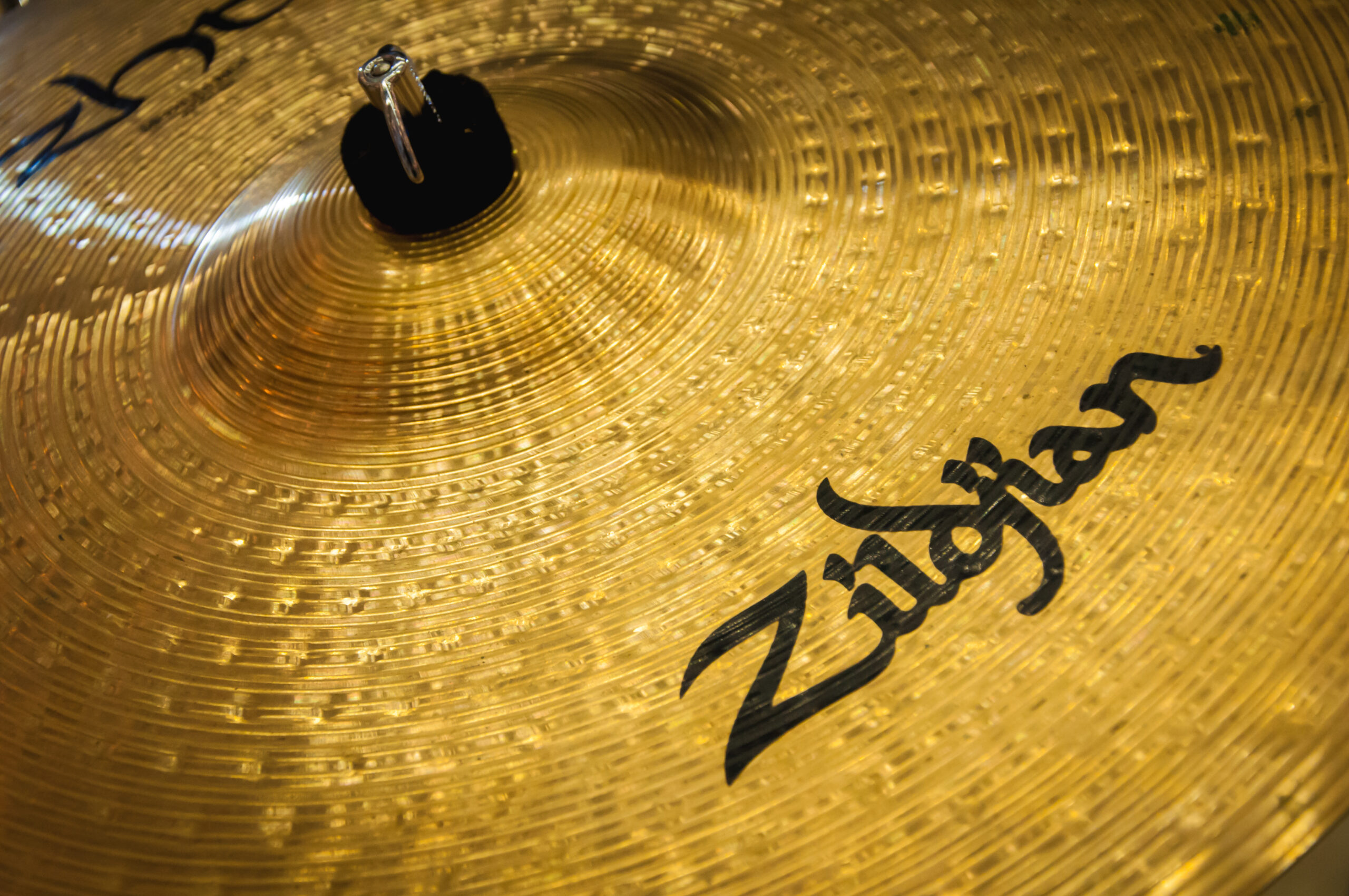 Batumi, Georgia October 5, 2018: Golden hi-hat cymbal zildjian