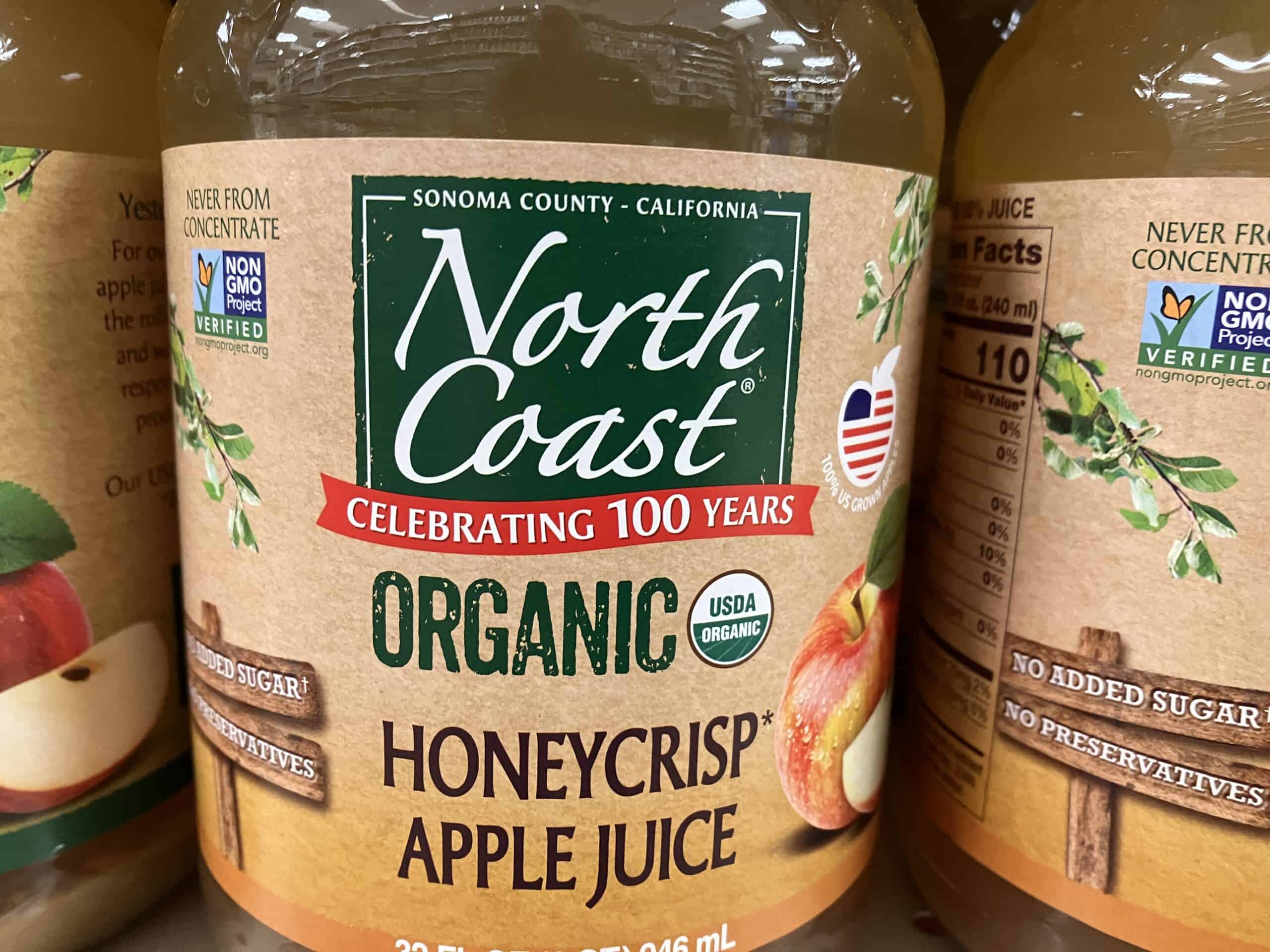 North Coast organic Honeycrisp apple juice