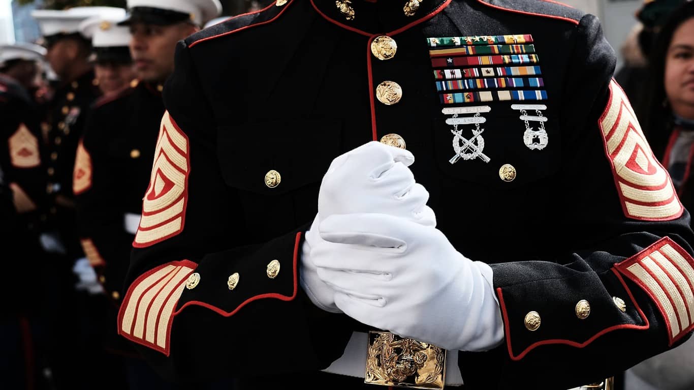 The Marines | Veterans Day Parade Held On New York's 5th Avenue
