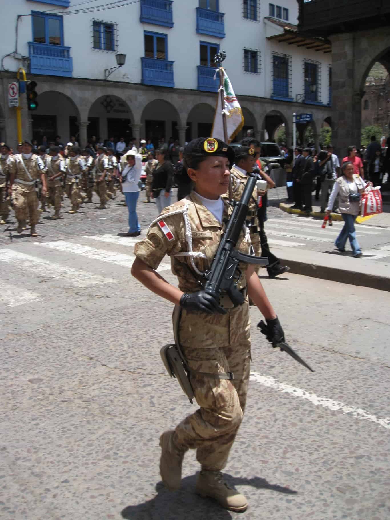 Military parade in Cusco by Chris Feser