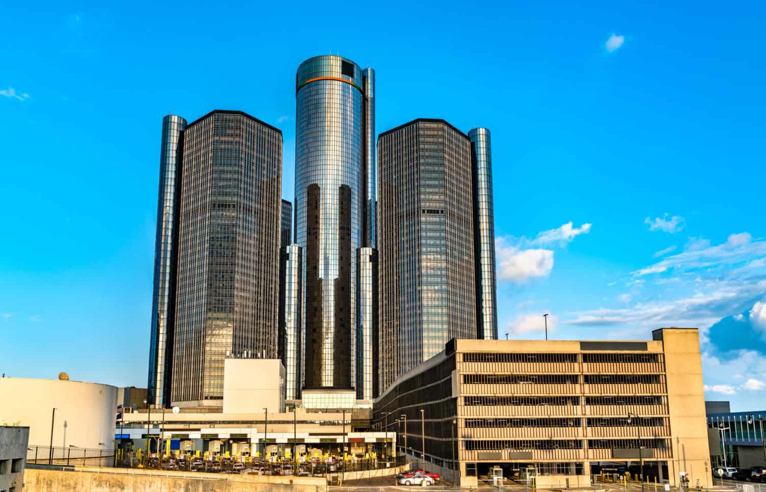 Entrance to the Detroit - Windsor Tunnel in Detroit. It is a border crossings between USA and Canada beneath the Detroit River