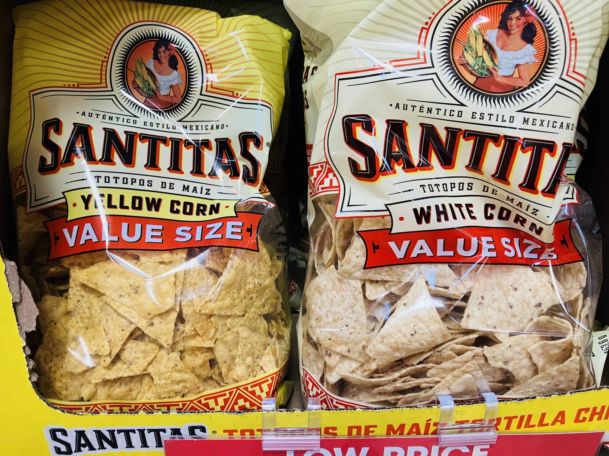 Santitas yellow and white corn tortilla chips