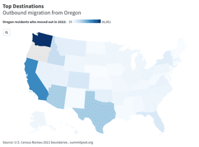 Where People From Oregon Are Moving to the Most