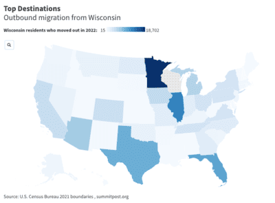 Where People From Wisconsin Are Moving to the Most