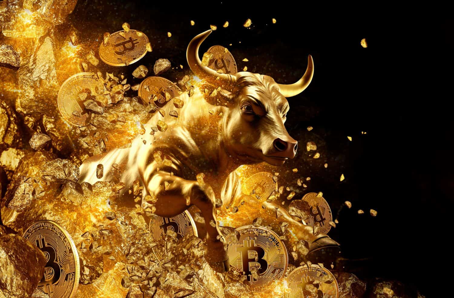 bullish divergent concept, gold bull