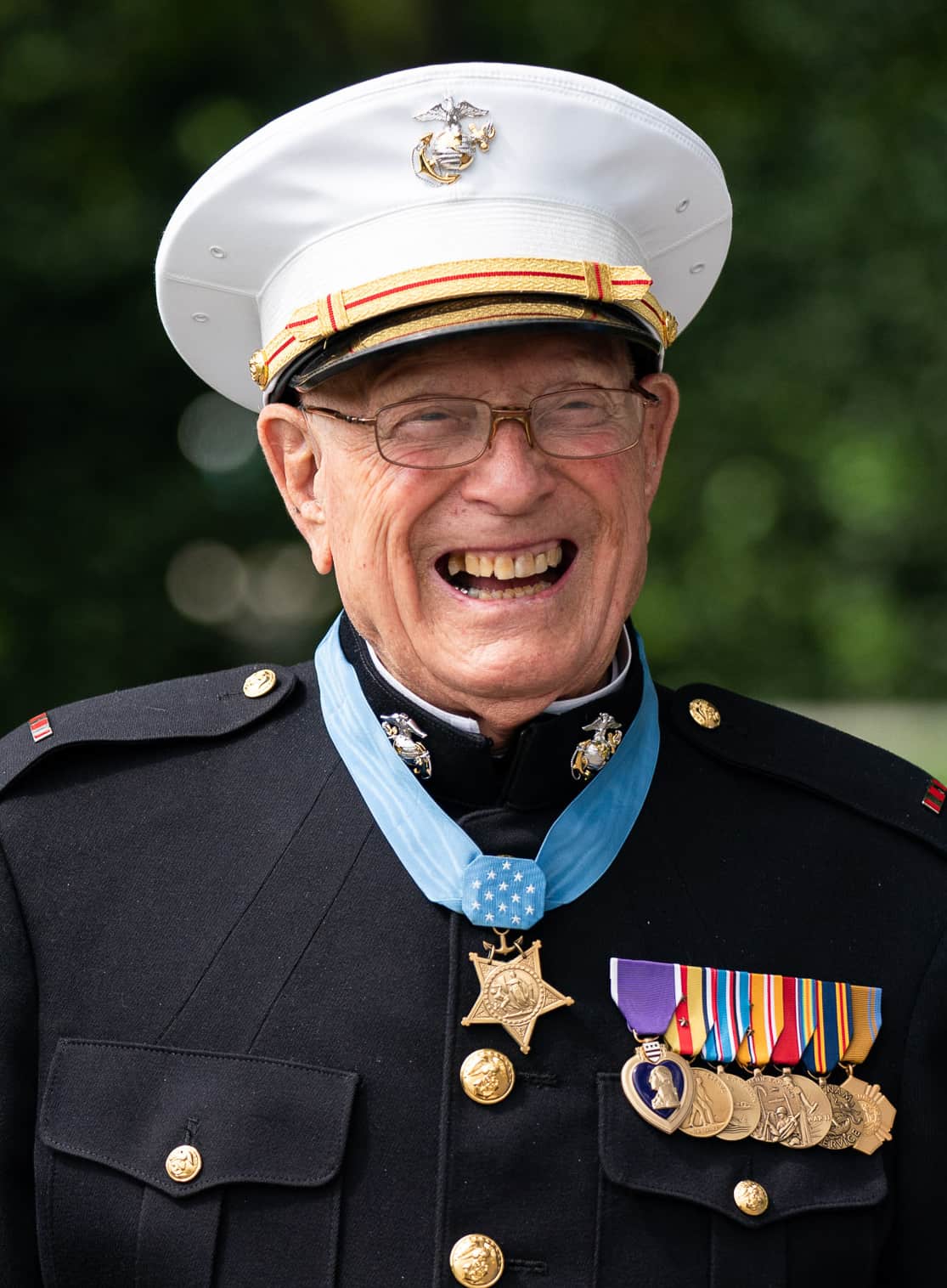 President Donald J. Trump meets with World War II veteran Hershal u201cWoodyu201d Williams Tuesday, Sept. 2, 2020 by The White House from Washington