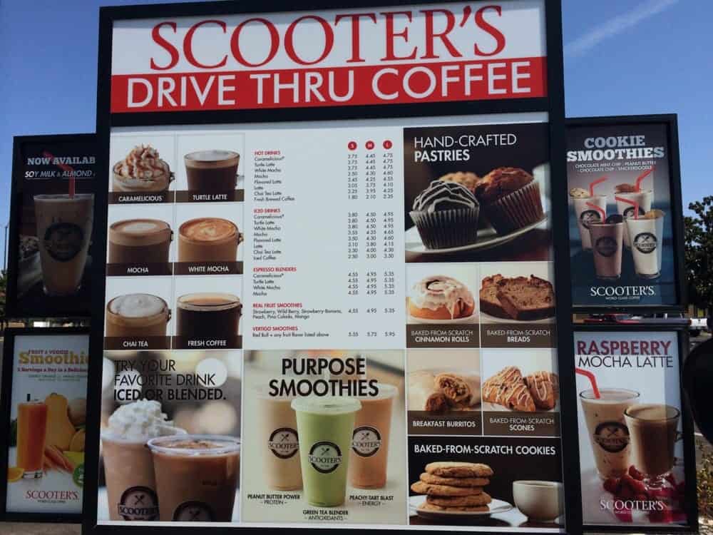 Scooter&#039;s Coffee Menu