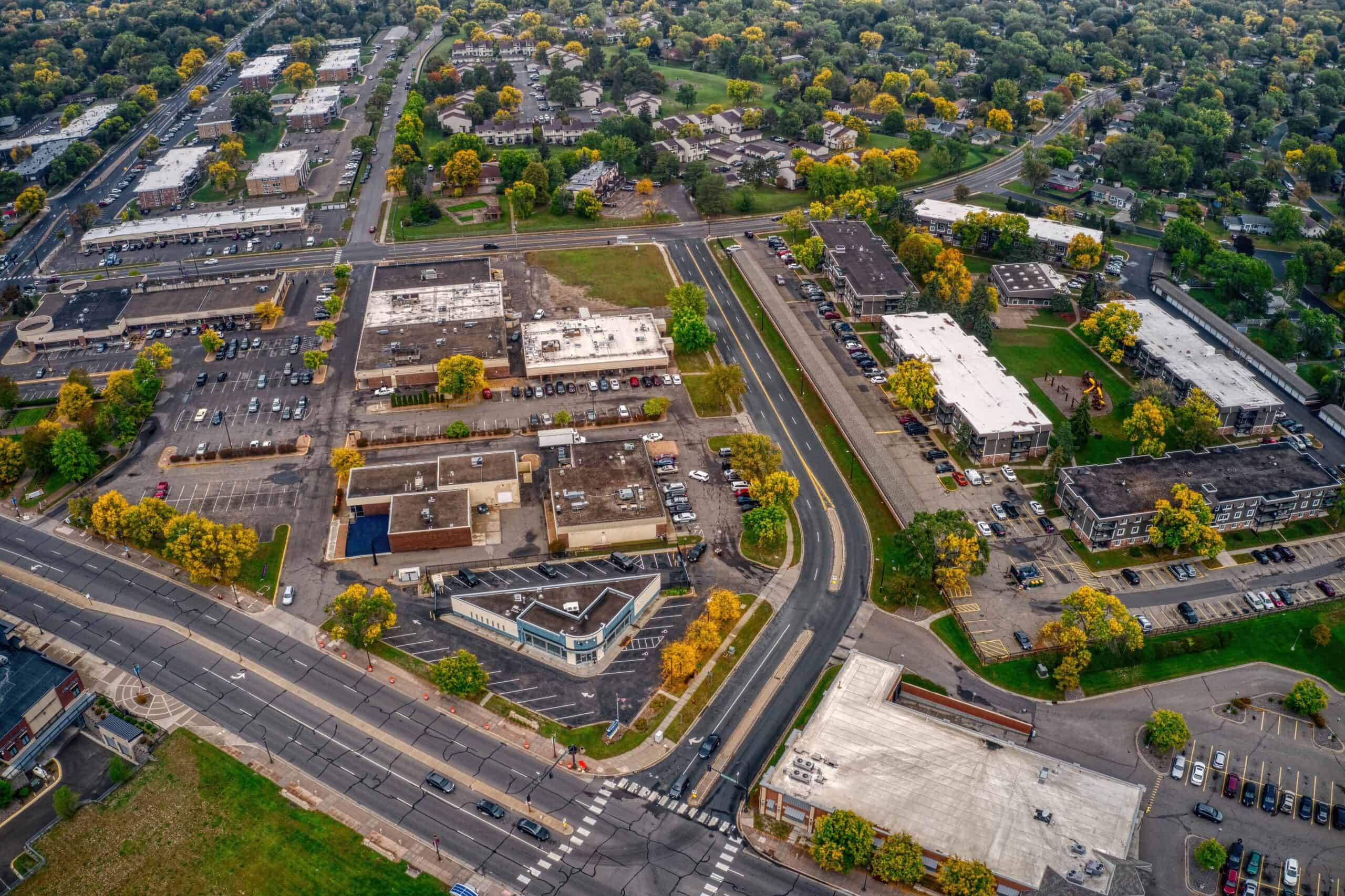 Brooklyn Park, Minnesota | Aerial view of the Twin Cities Suburb of Brooklyn Park in Minnesota