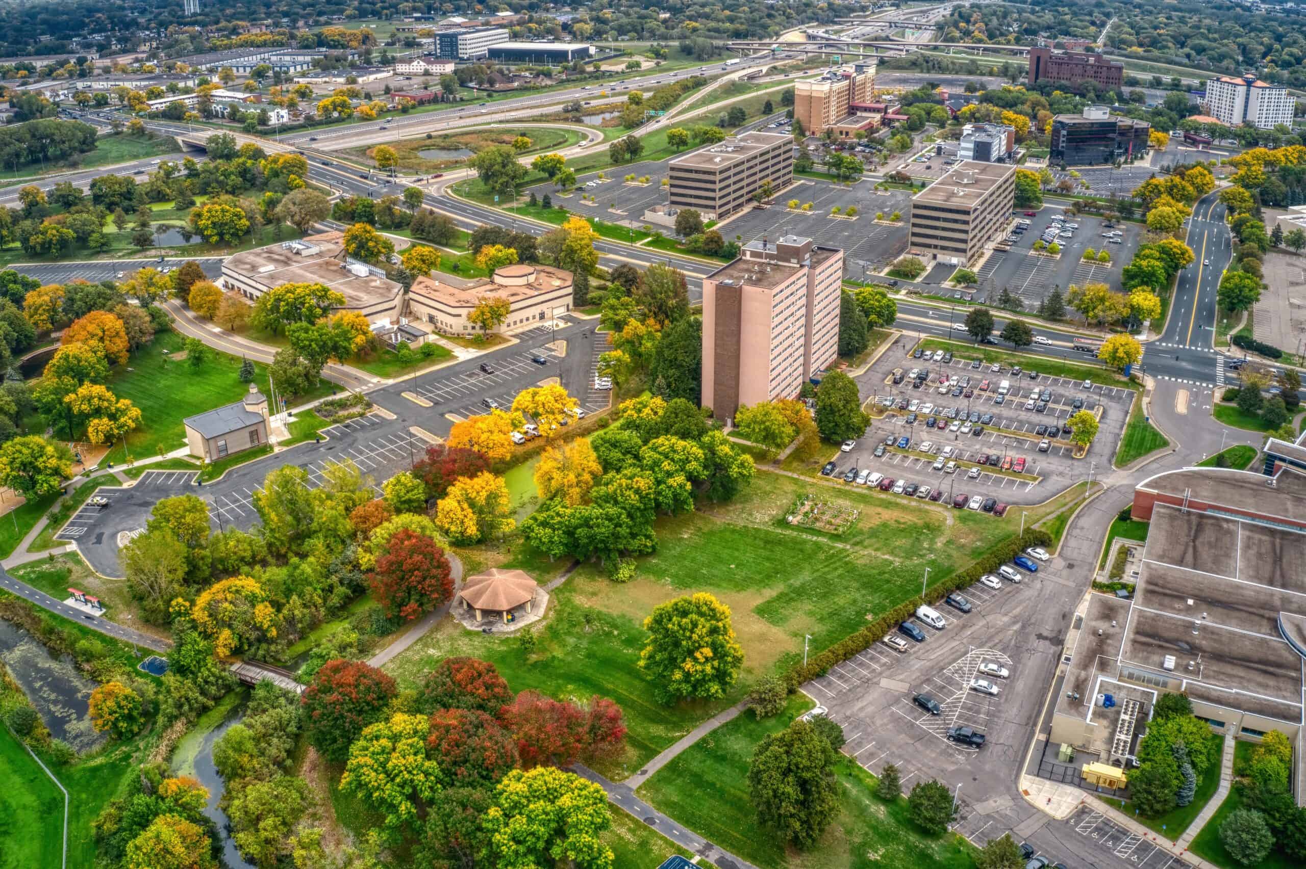 Brooklyn Center, Minnesota | Aerial View of the Suburb of Brooklyn Center, Minnesota