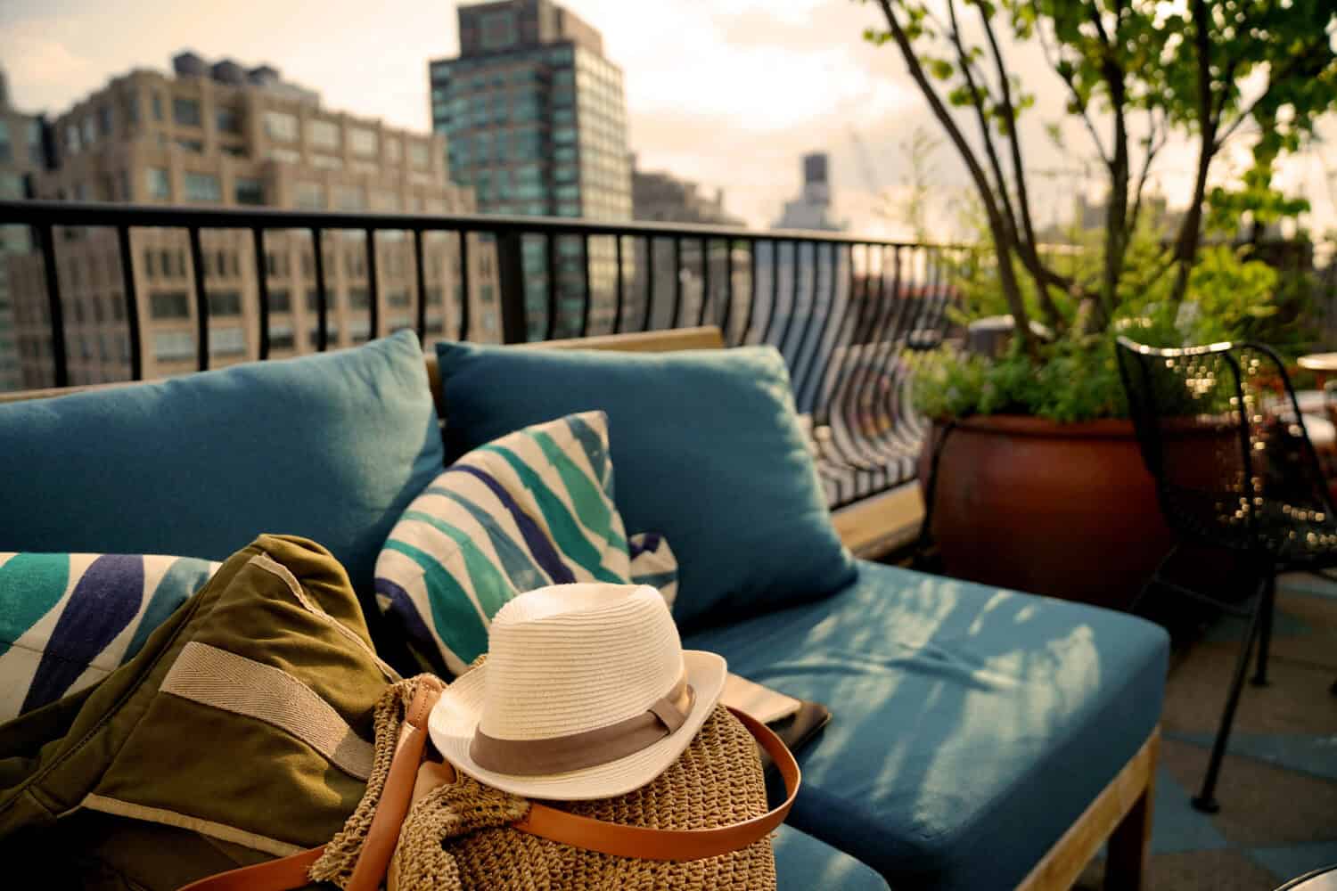 Roof top terrace in New York city, Manhattan