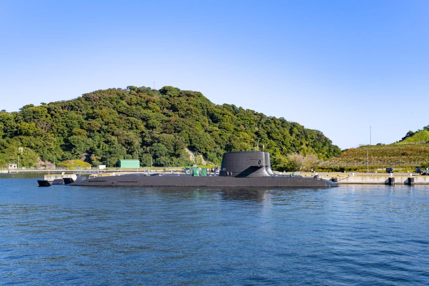 Scenery of warships seen from the YOKOSUKA military port tour boat