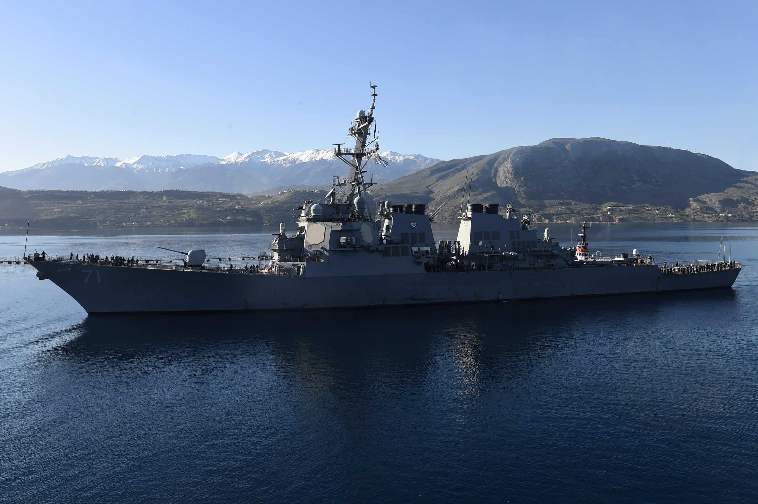 USS Ross pulls into Souda Bay,... by Official U.S. Navy Page