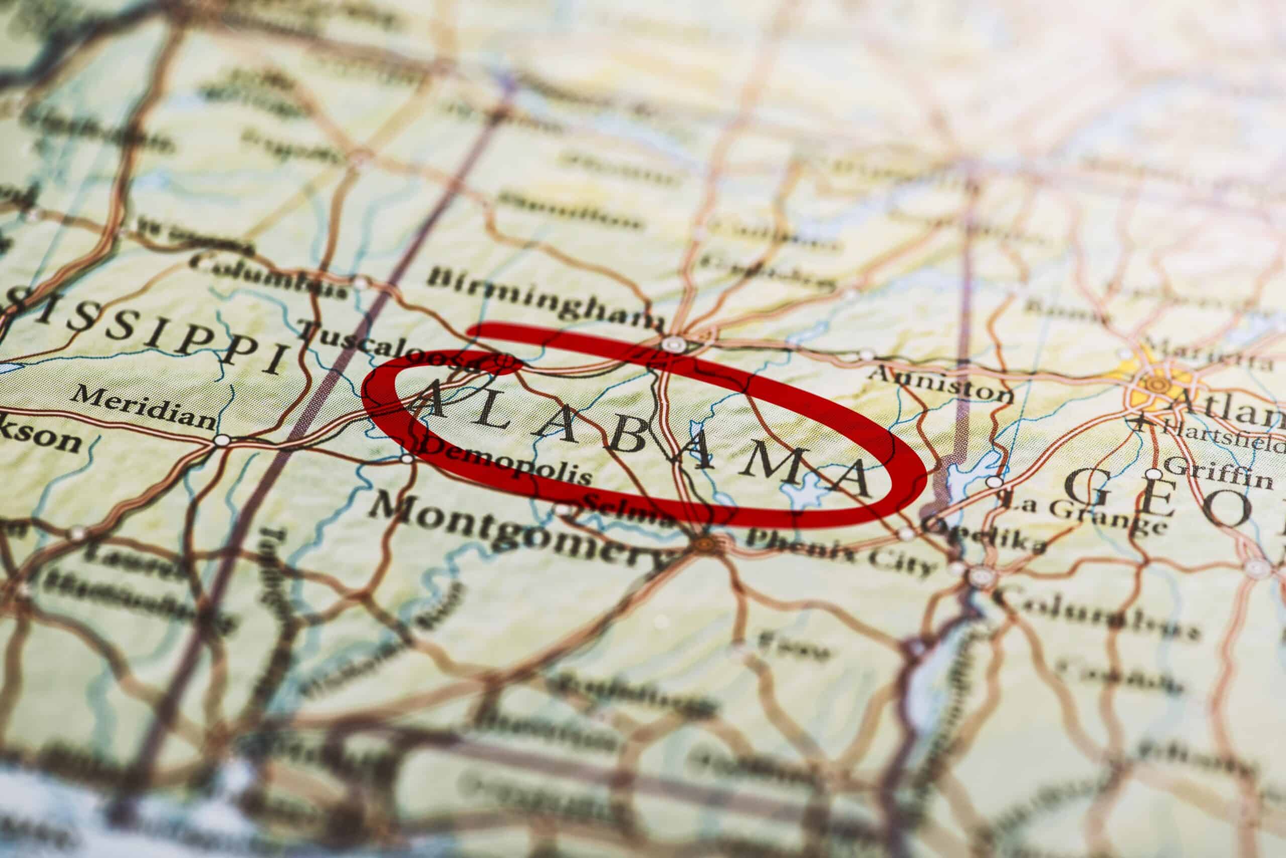 Alabama state image | Alabama Marked on Map