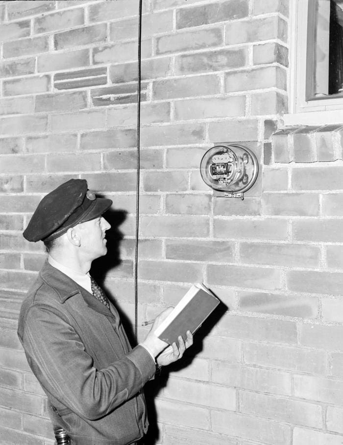 Meter reader, 1945 by Seattle Municipal Archives
