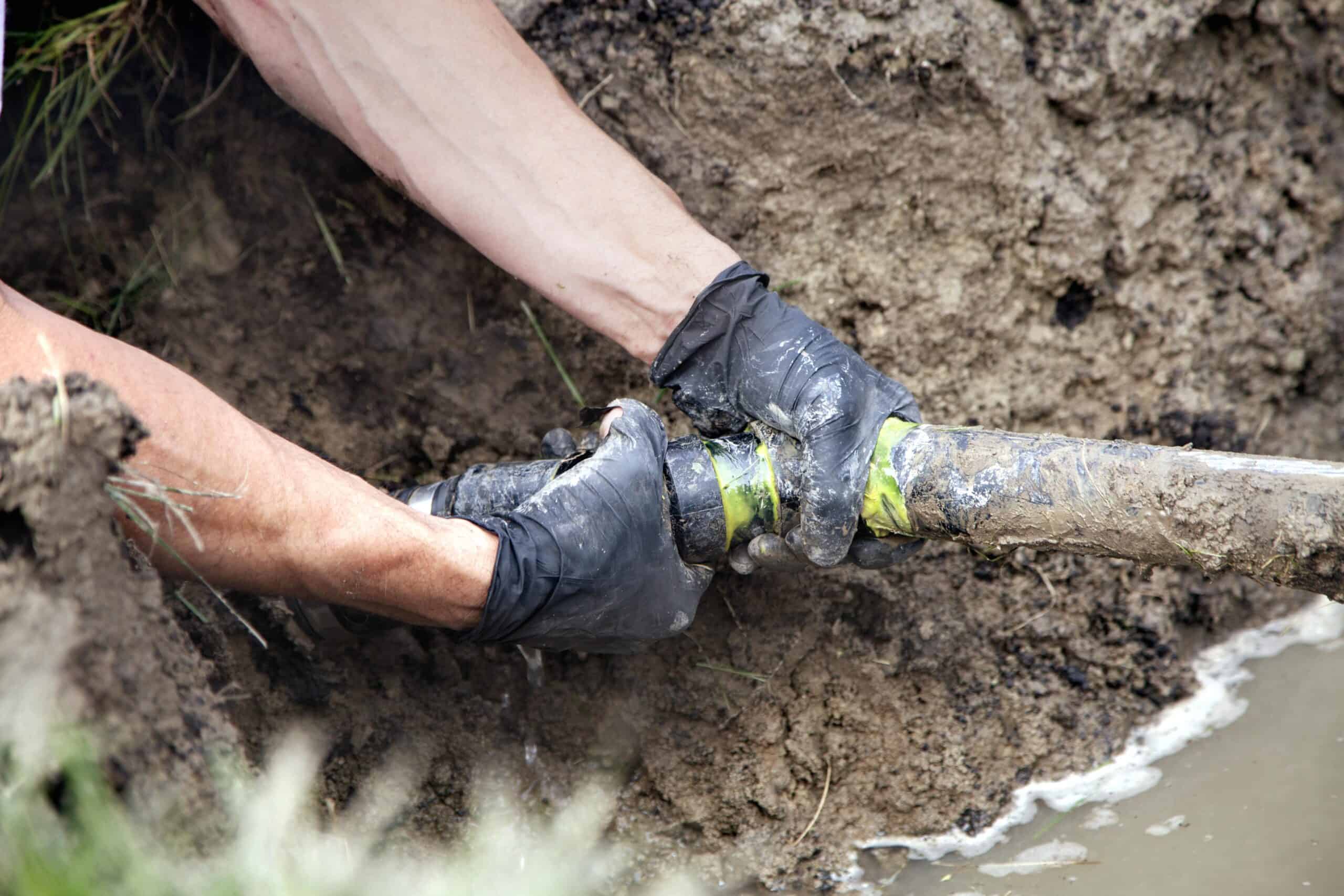 Hand sewers workers | Repairing a Broken Pipe