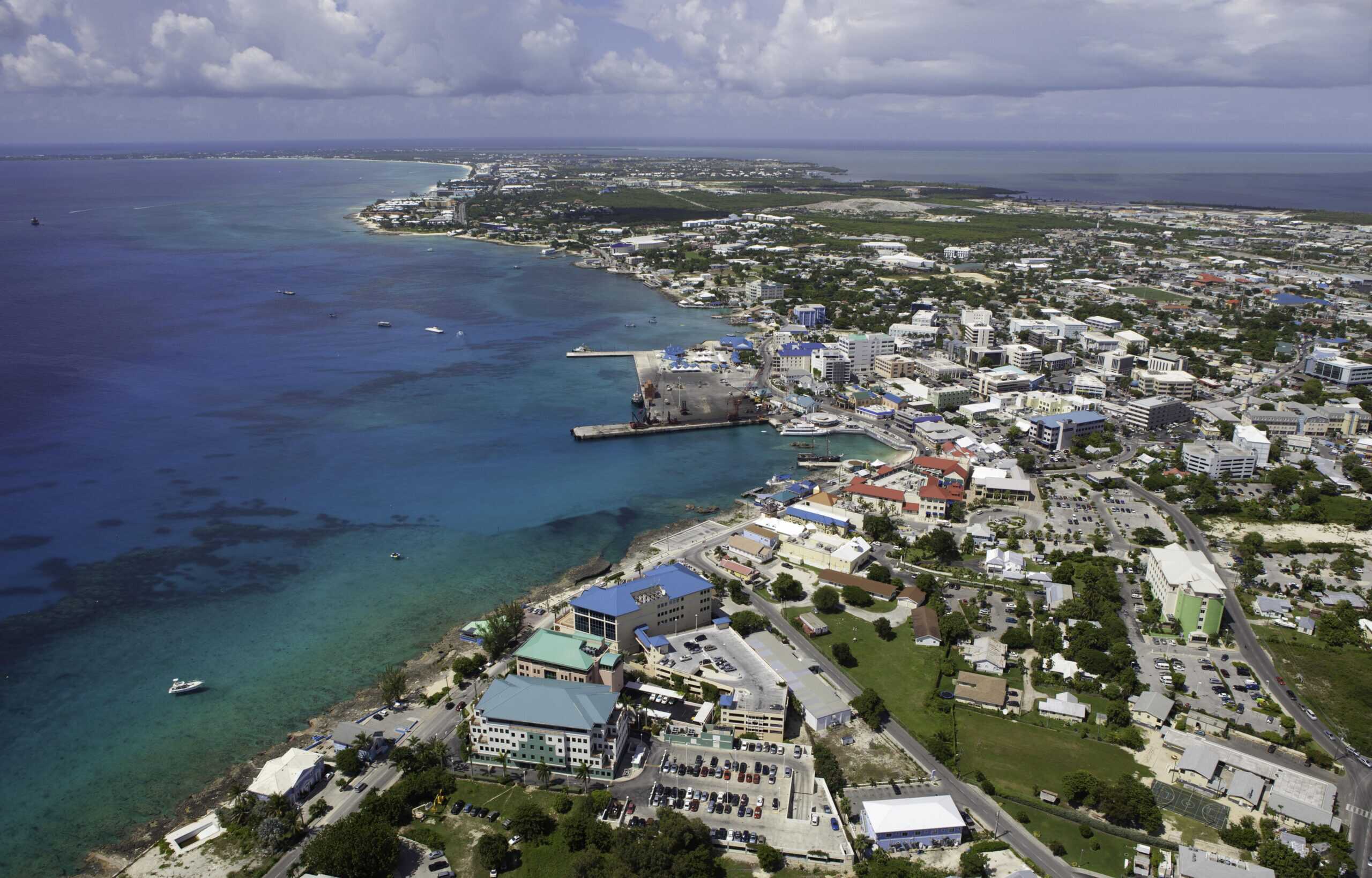 Cayman Islands | Aerial view financial district Grand Cayman, Cayman Islands