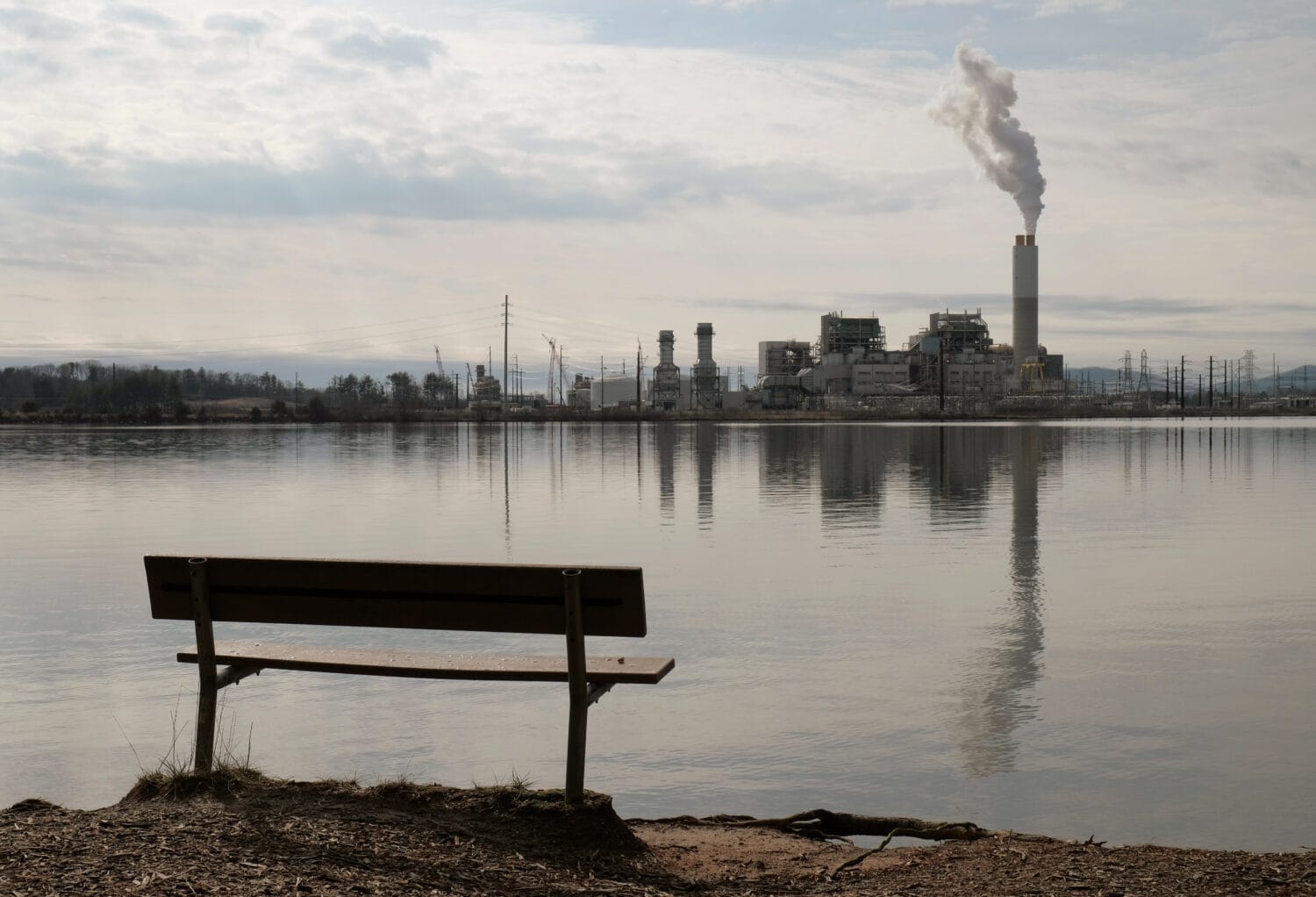 Coal power plant on Lake Julian in Arden, North Carolina.