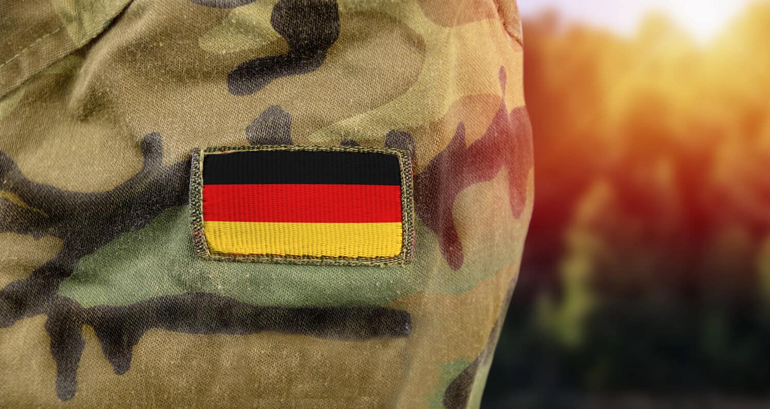 Germany flag on german army uniform at outdoor