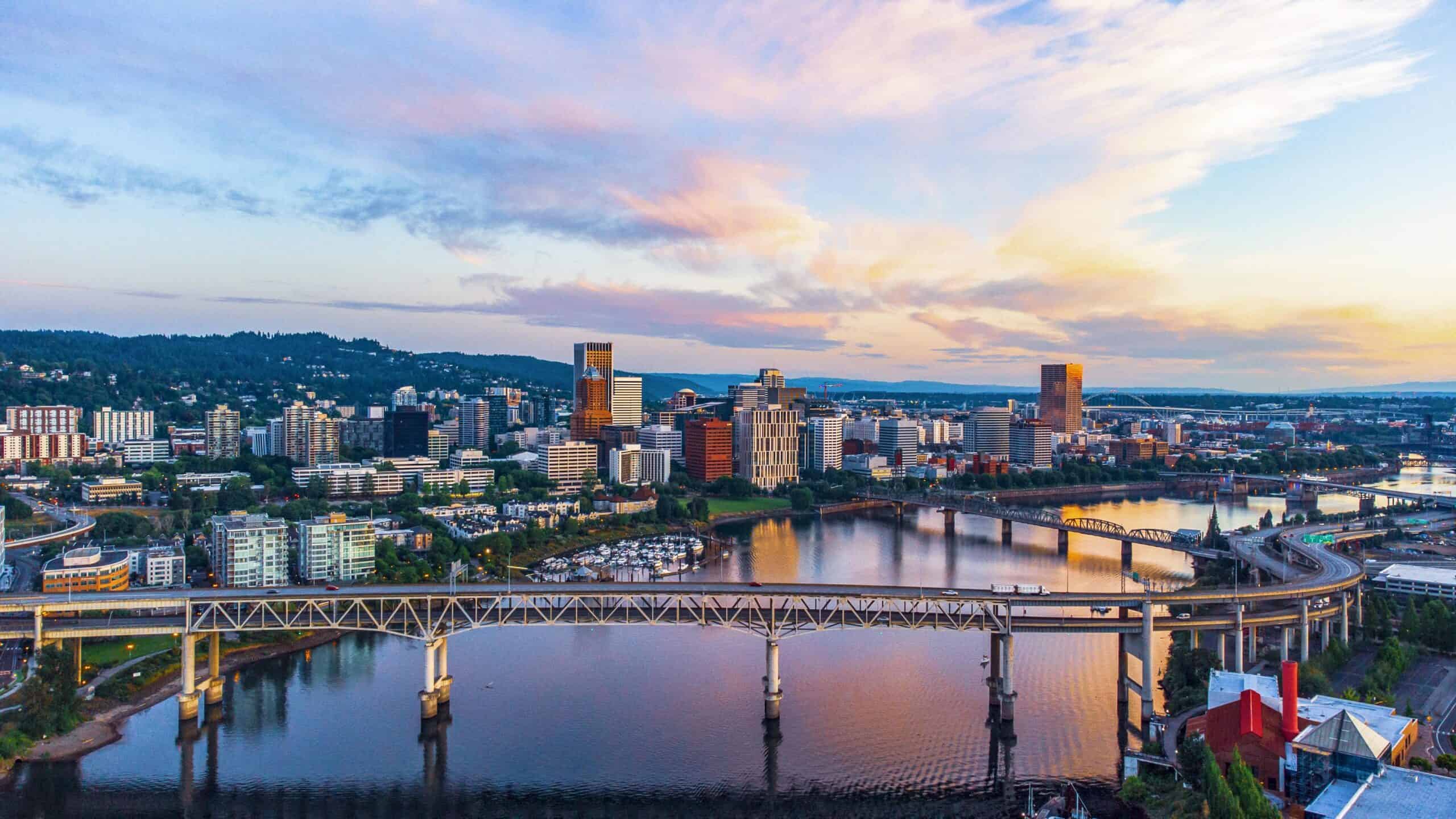 Portland, OR skyline | Sunrise at Portland, Oregon