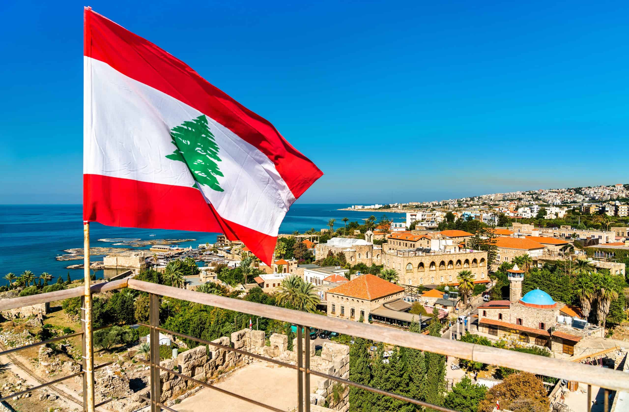 Lebanon | Flag of Lebanon at Byblos Castle