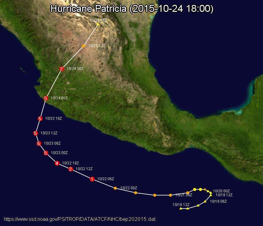 Hurricane Patricia (2015) map by Phoenix7777