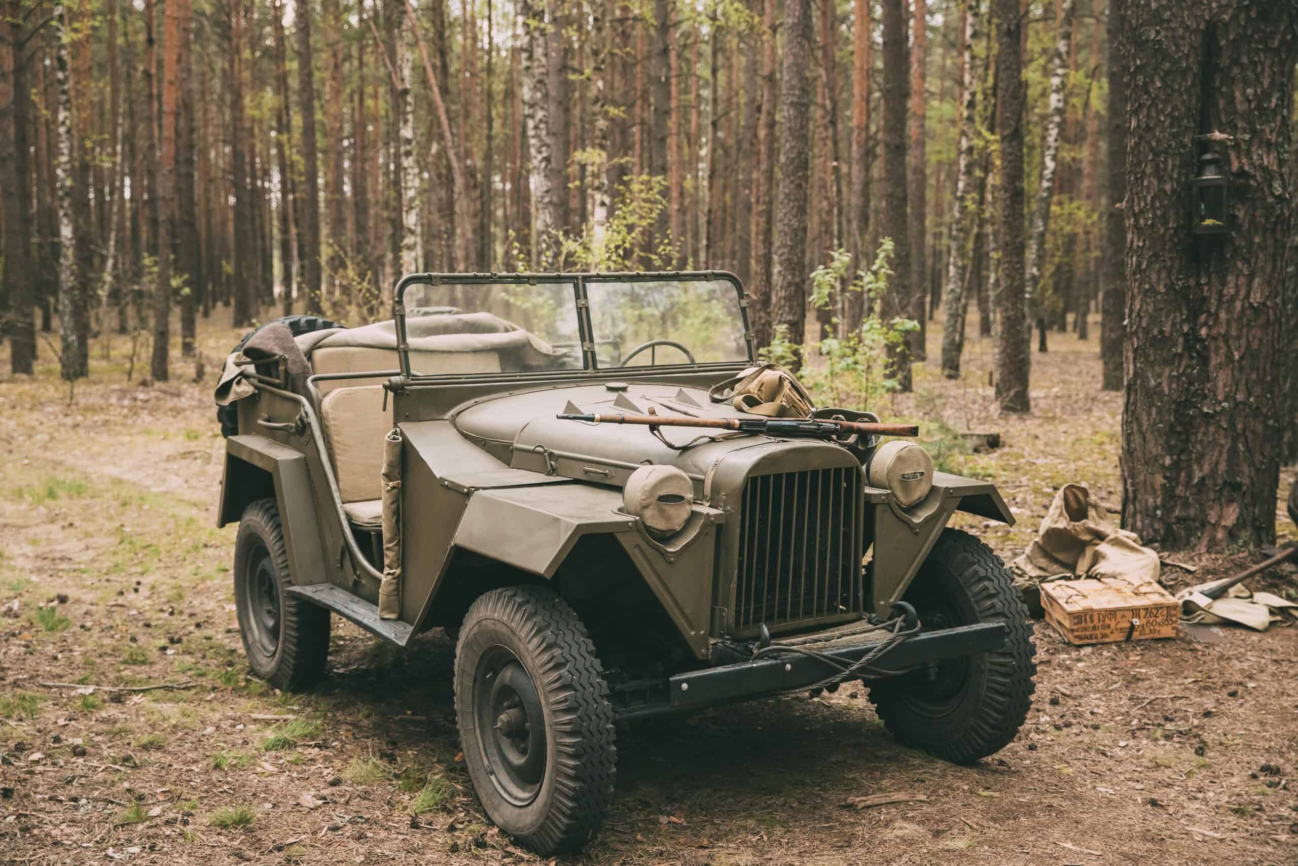 GAZ-67 | Russian Soviet World War II Four-wheel Drive Army Truck Gaz-67 Car In Forest