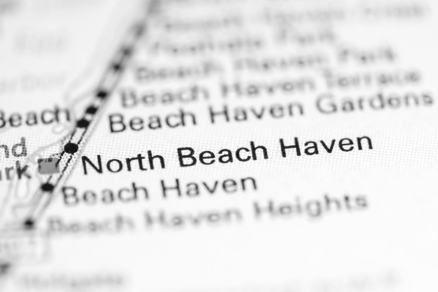 North Beach Haven. New Jersey. USA on a geography map