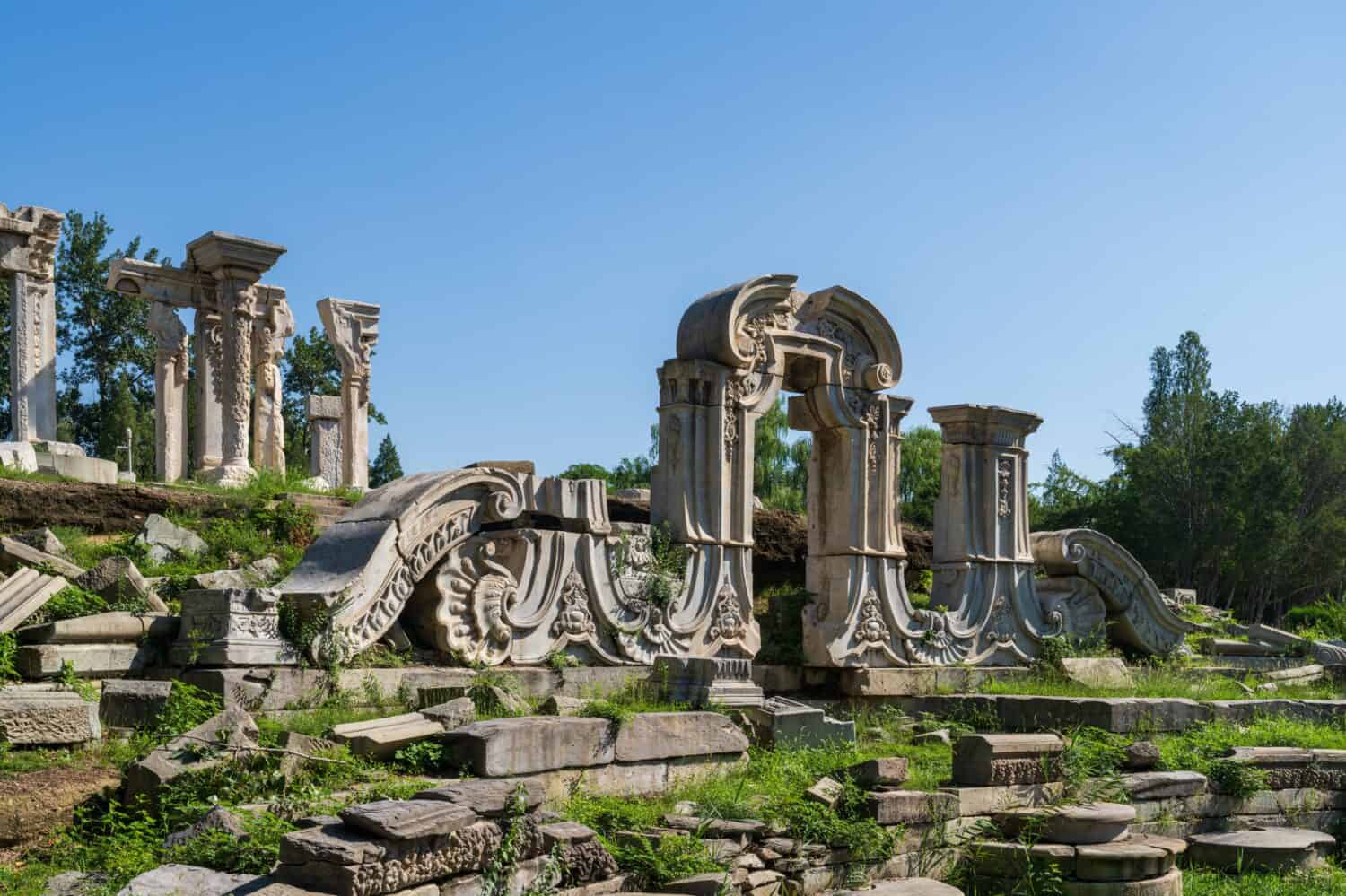 View of the Old Summer Palace in Beijing, China