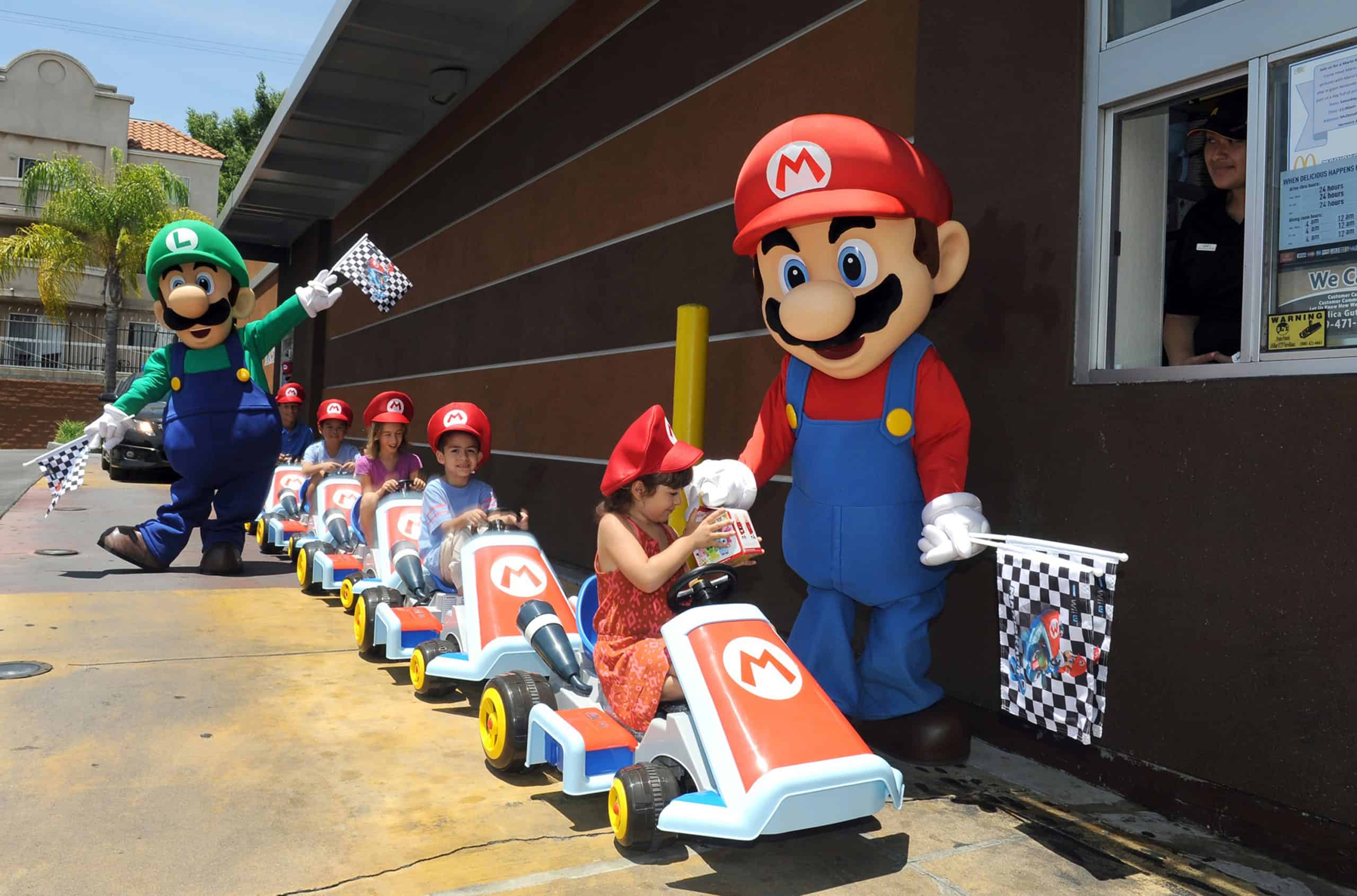 Mario and Luigi Celebrate the Release of Mario Kart 8 At McDonald&#039;s