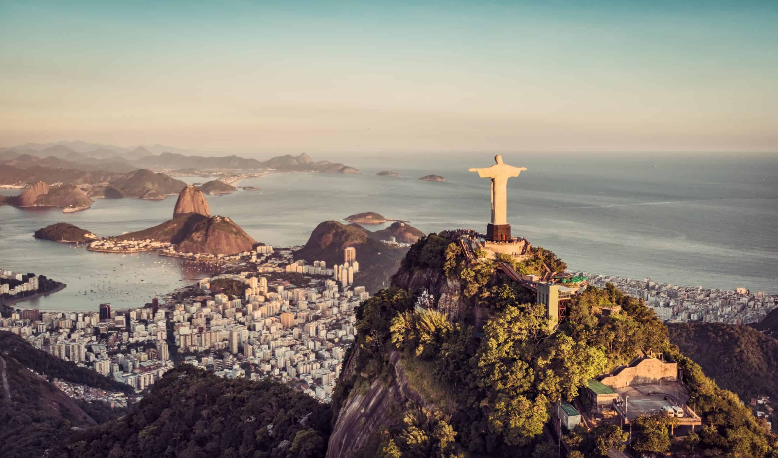 Brazil | Aerial panorama of Botafogo Bay , Rio De Janeiro