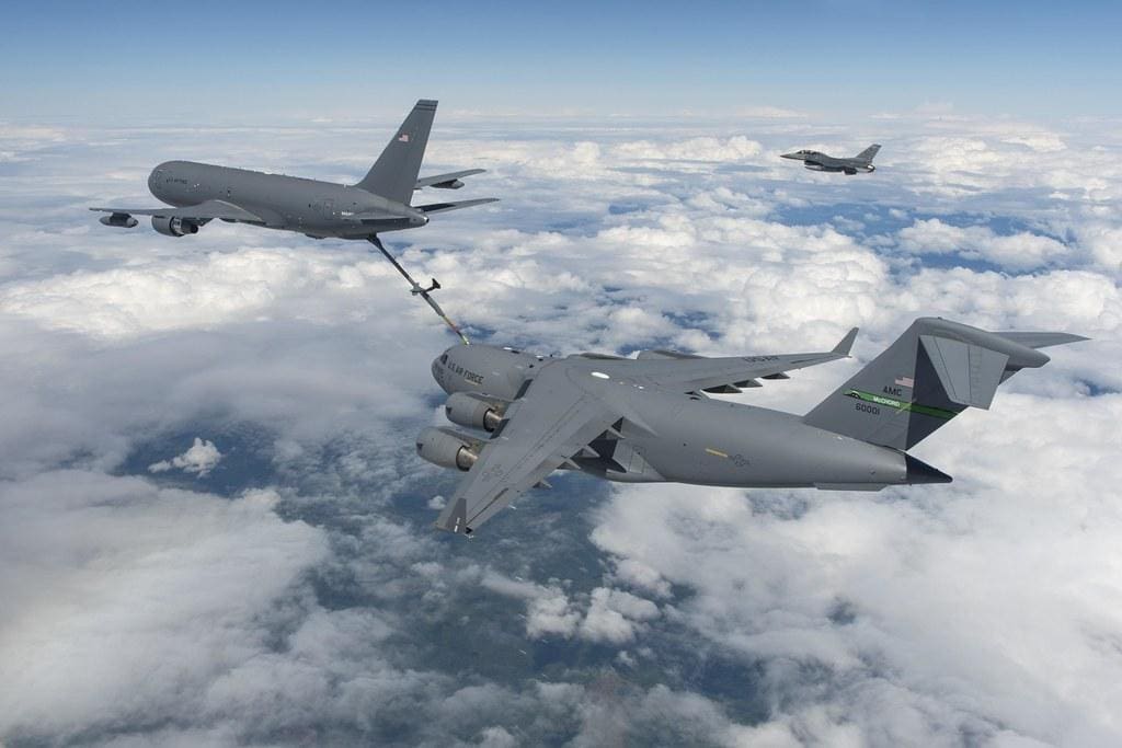 Boeing KC-46A Pegasus refuels a Boeing C-17 Globemaster III by aeroman3