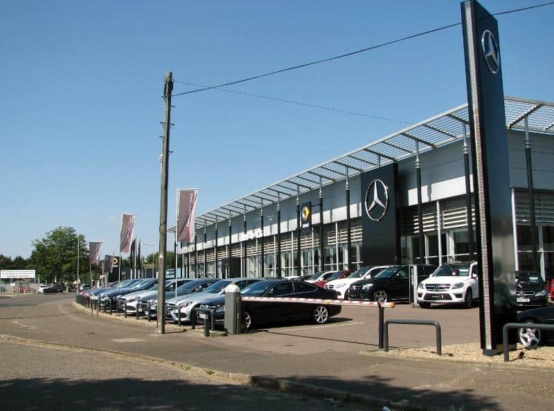 Mercedes Benz car dealership in Barker Street - geograph.org.uk - 5842233 by Evelyn Simak