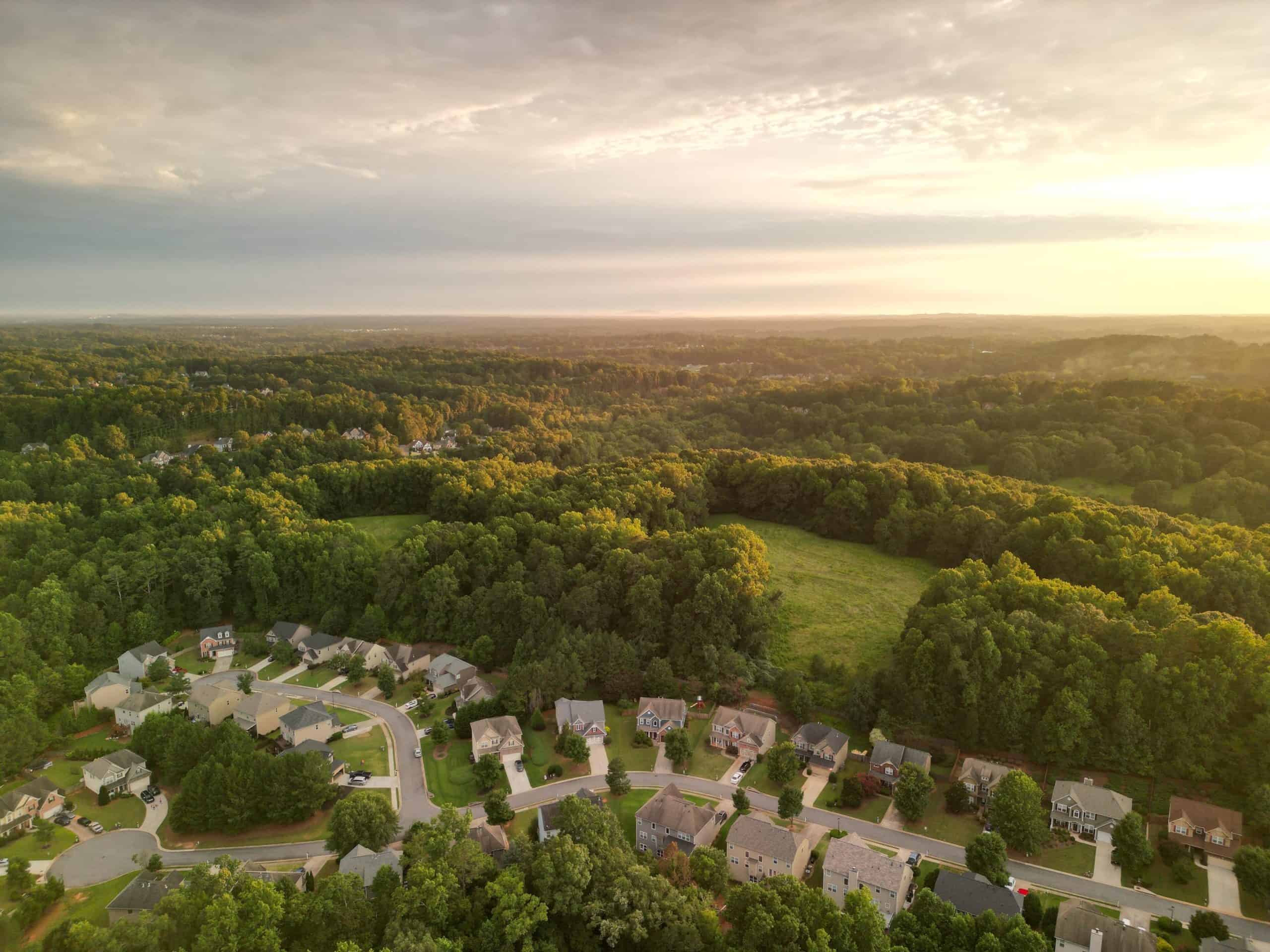 Aerial view of Forsyth County, Georgia, US, August 2023 by DividedFrame