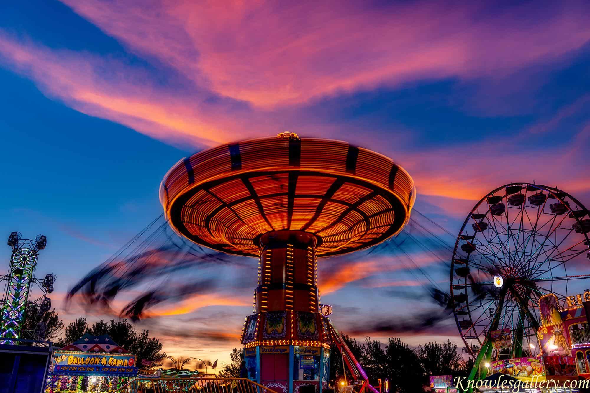 Fair rides at sunset in Boise ... by Charles Knowles