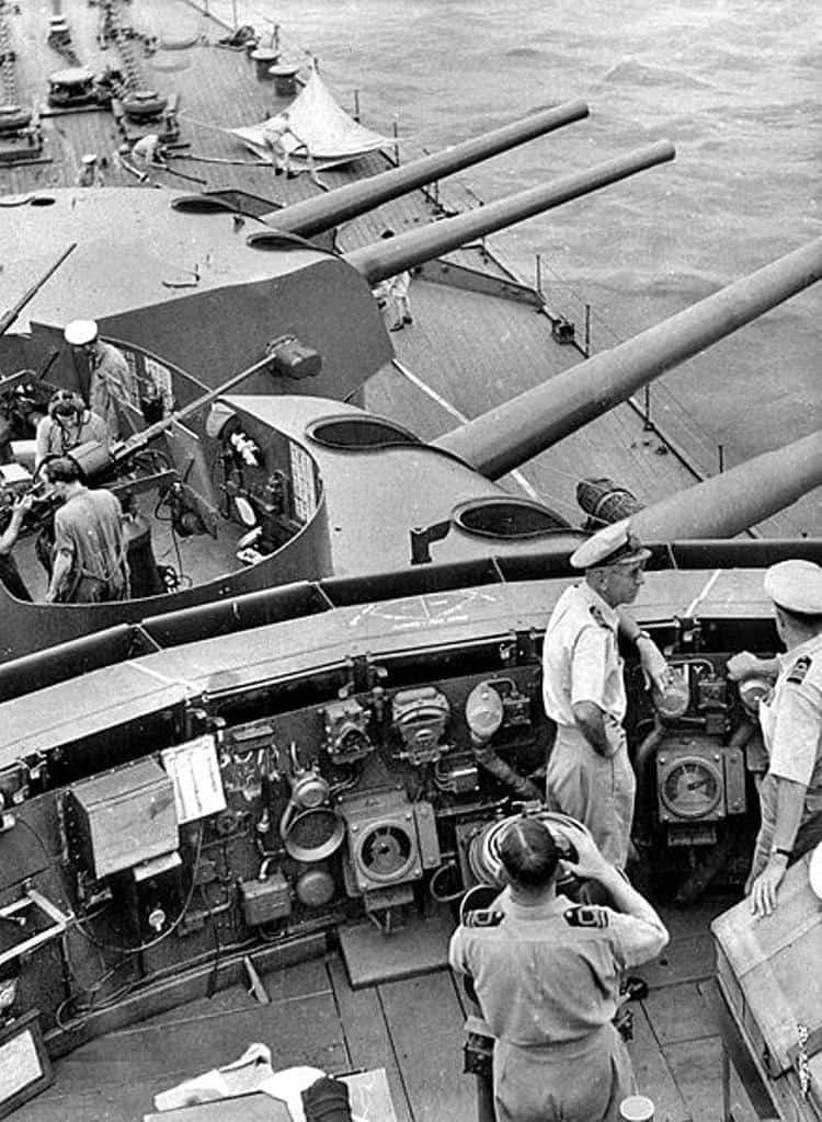 Sept 4, 1944. Captain Emile Dechaineaux, DSC, on the bridge of HMAS AUSTRALIA [II]. Gordon Short. by Kookaburra2011