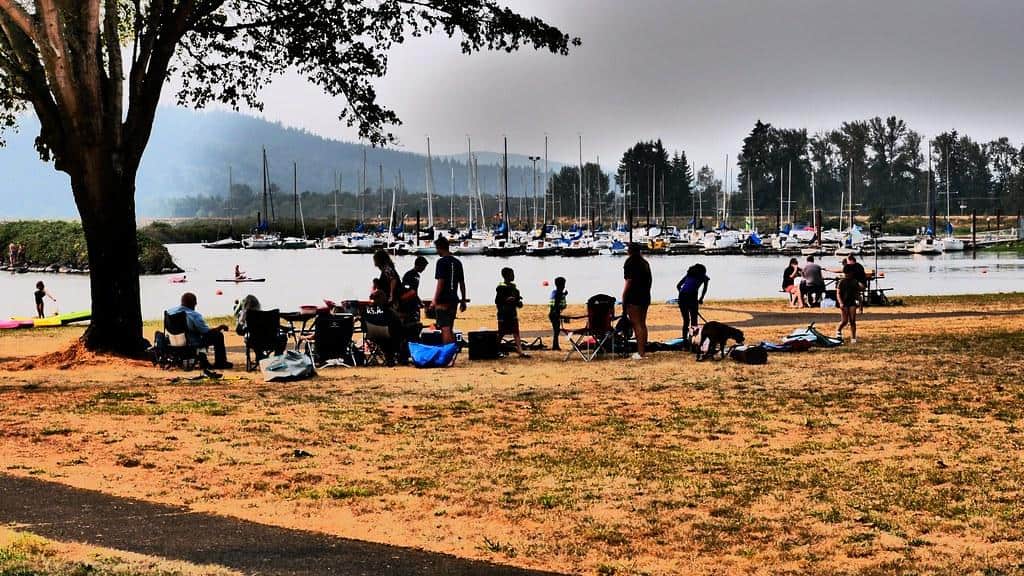 Relaxing at Orchard Point Park in Lane County, Oregon by Only in Oregon