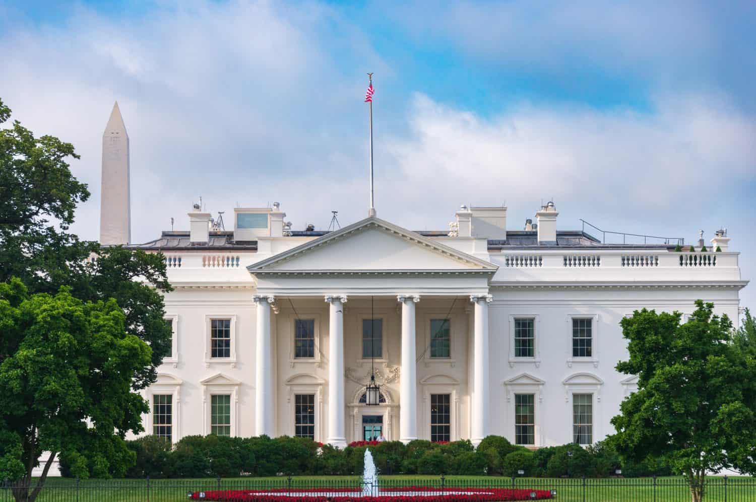 The White House, Official Residence and Workplace of the President of the United States, Located at 1600 Pennsylvania Avenue NW in Washington, D.C., USA