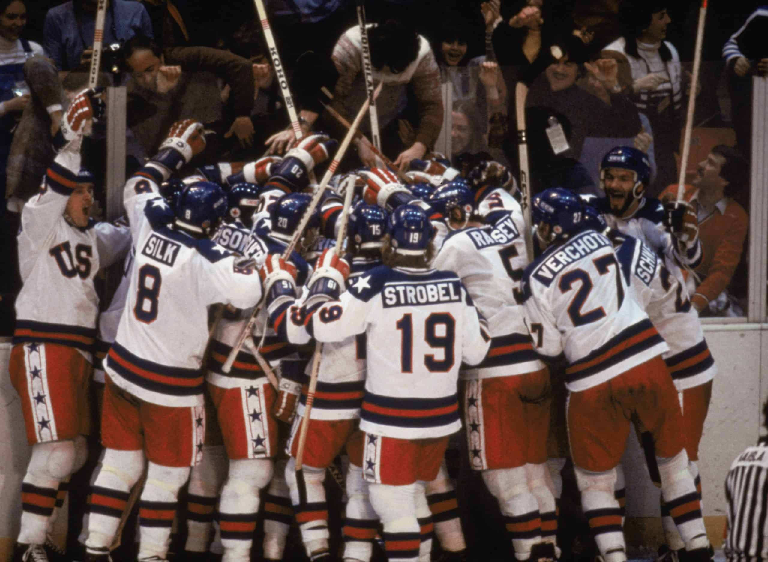 Team USA celebrates &quot;the Miracle on Ice&quot;