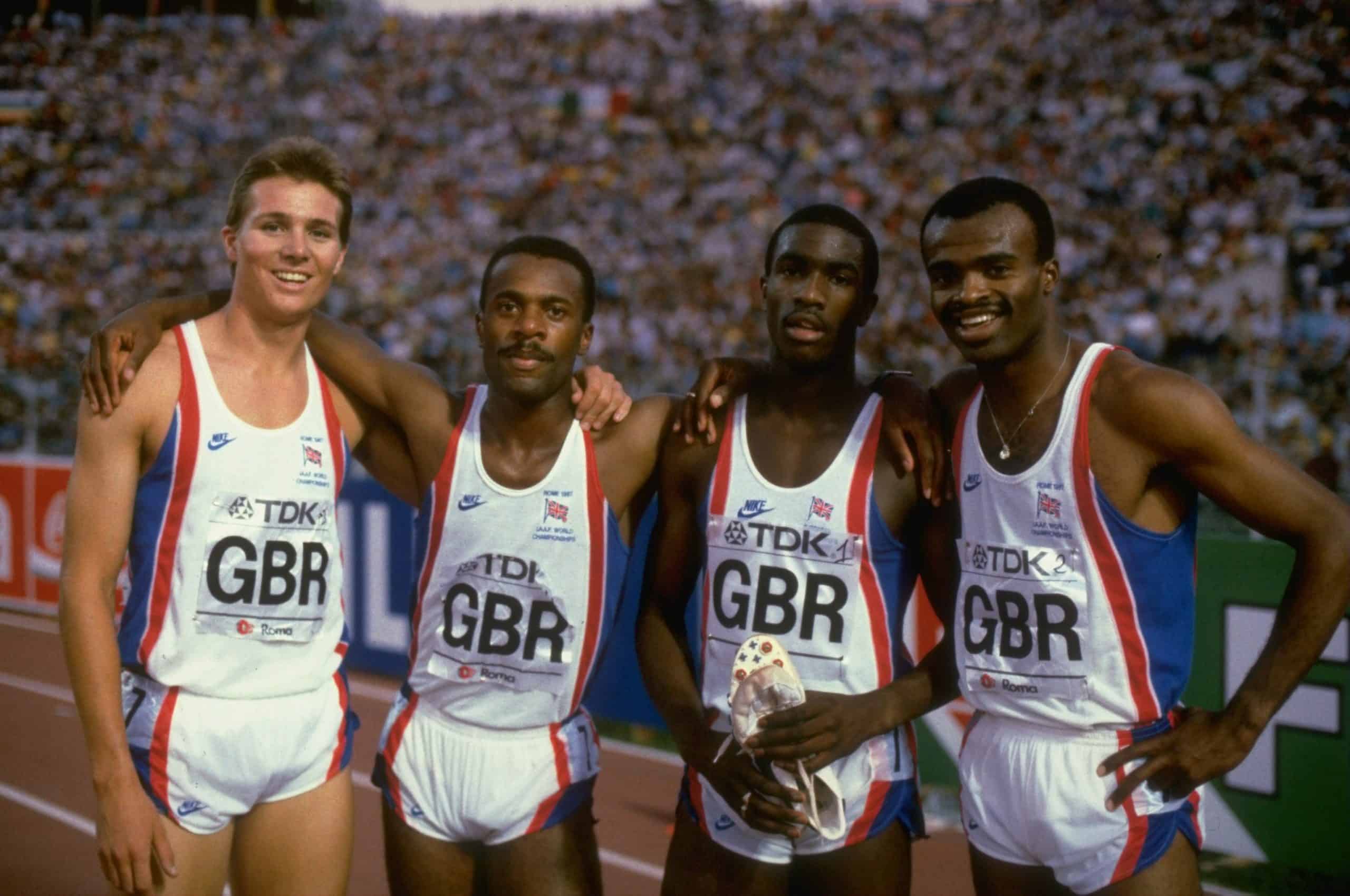 Black, Brown, Redmond, Akabusi 4 x 400 relay team