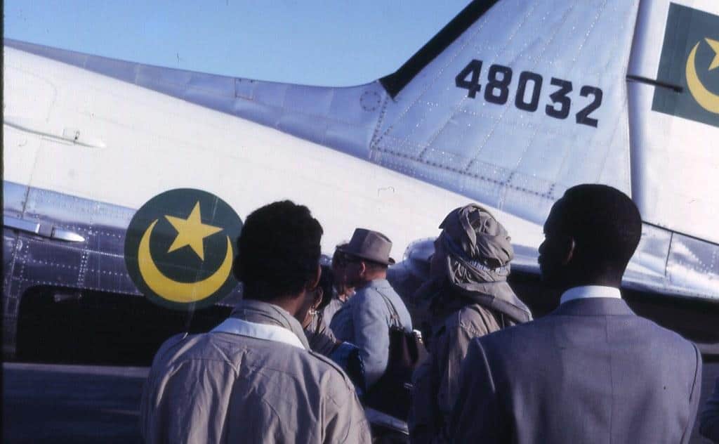 Mauritanian Air Force plane in the Sahara Desert, Mauritania, 1967 by gbaku