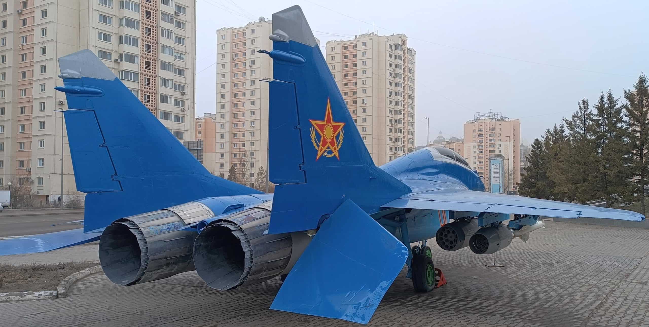 Kazakhstan+MiG | 20240402 102146 MiG-29 rear-right MilHistMus-Astana 301dpi