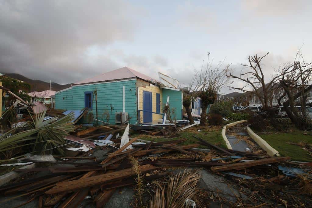 Damage to buildings caused by Hurricane Irma in Nanny Cay on the British Virgin Island of Tortola. The Caribbean island suffered widespread damage and destruction when Hurricane Irma passed over on 6 September 2017. by DFID - UK Department for International Development