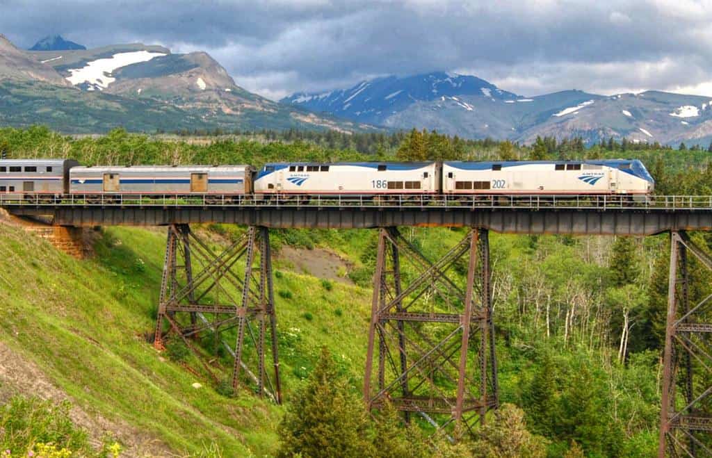 Amtrak &#039;Empire Builder&#039; @ Two Medicine Trestle Montana by Loco Steve