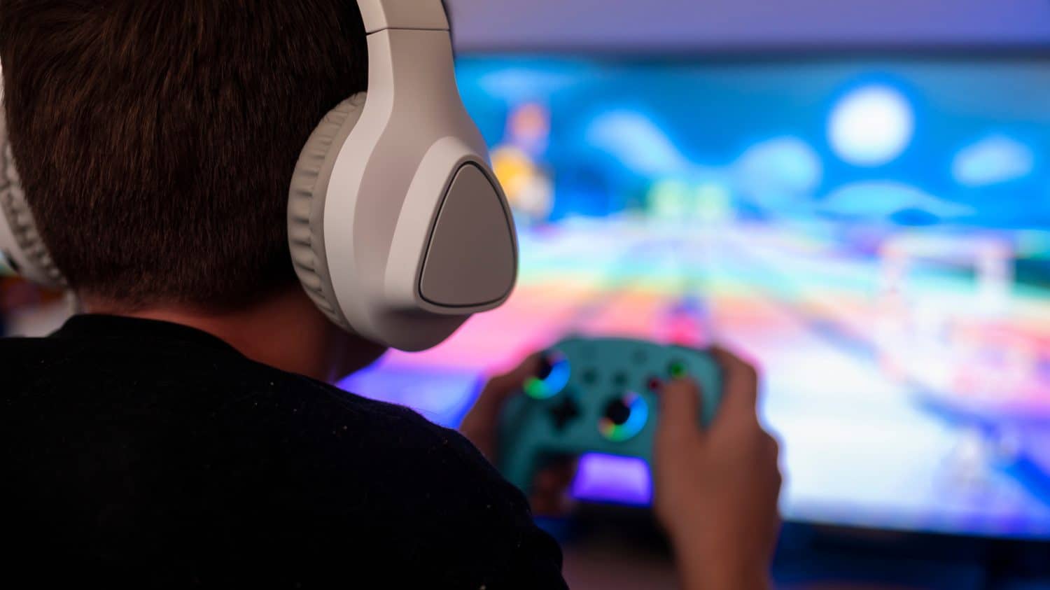 Boy addicted to playing video games