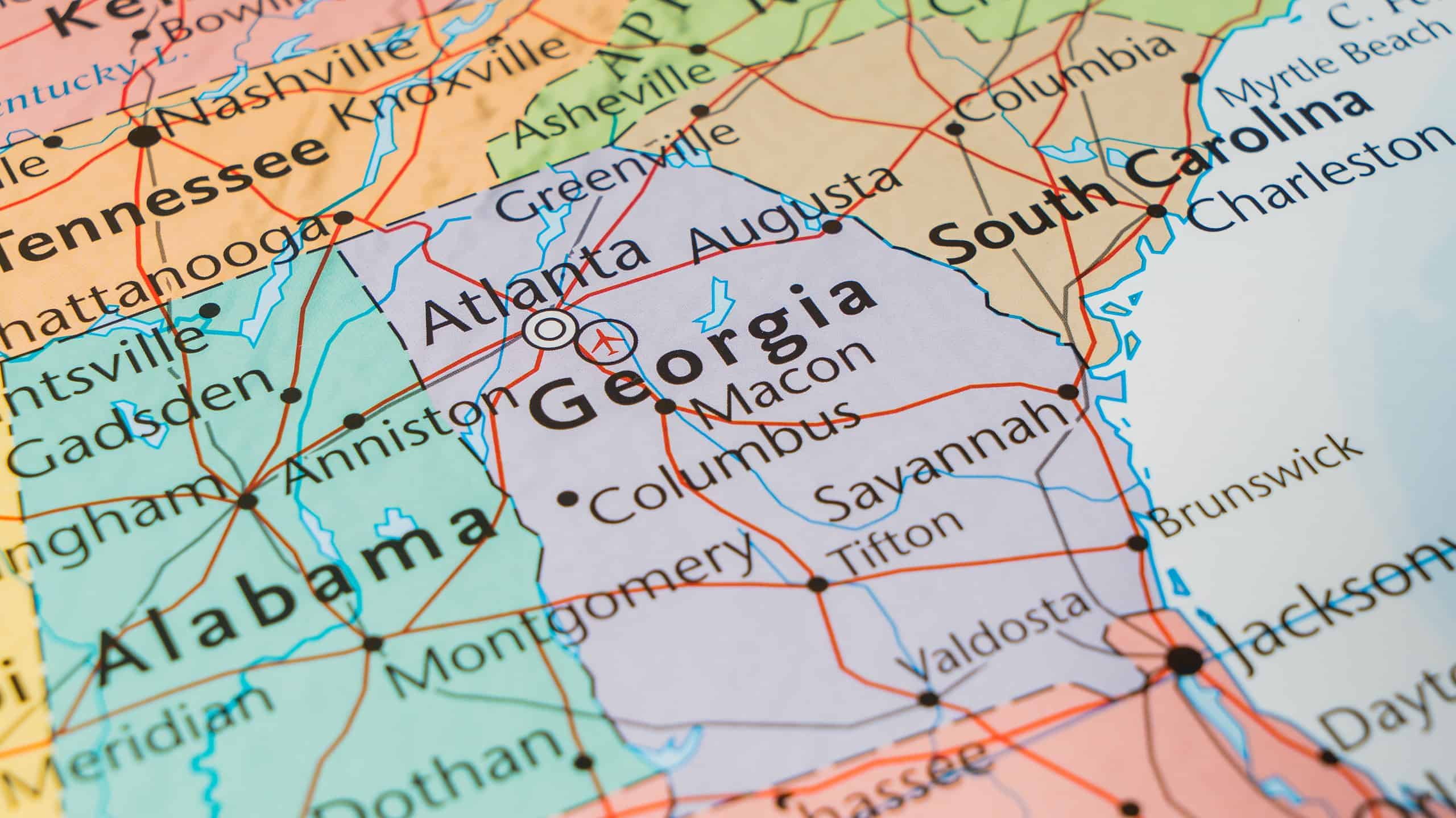 State of Georgia on the map of the USA